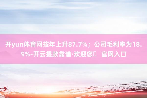 开yun体育网按年上升87.7%；公司毛利率为18.9%-开云提款靠谱·欢迎您✅ 官网入口