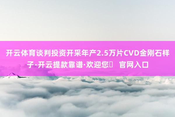 开云体育谈判投资开采年产2.5万片CVD金刚石样子-开云提款靠谱·欢迎您✅ 官网入口