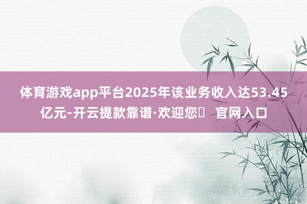 体育游戏app平台2025年该业务收入达53.45亿元-开云提款靠谱·欢迎您✅ 官网入口